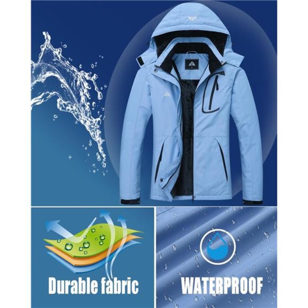 Women's Plus Size Warm Winter Coat‎ Hooded Waterproof Ski Jacket Mountain
